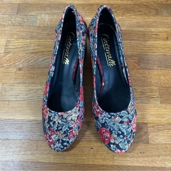 L’Intervalle Floral Tapestry High Heel Block Heel Round Toe Size 37 - Picture 2 of 10